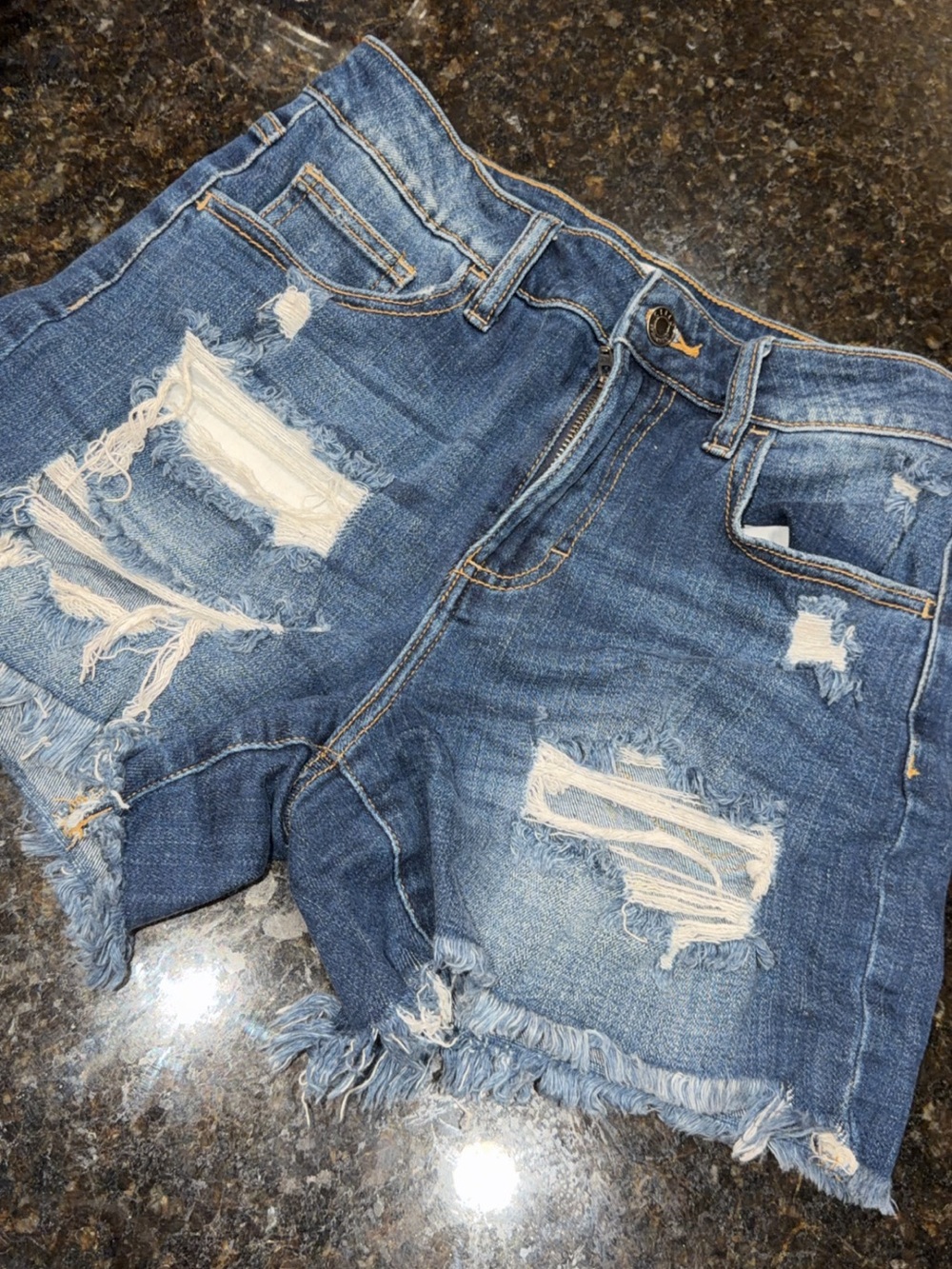Cello Distressed Blue Denim Shorts